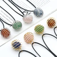 natural gem stone copper wire winding spring agate quartz pendant handmade diy necklace earrings jewelry accessories making