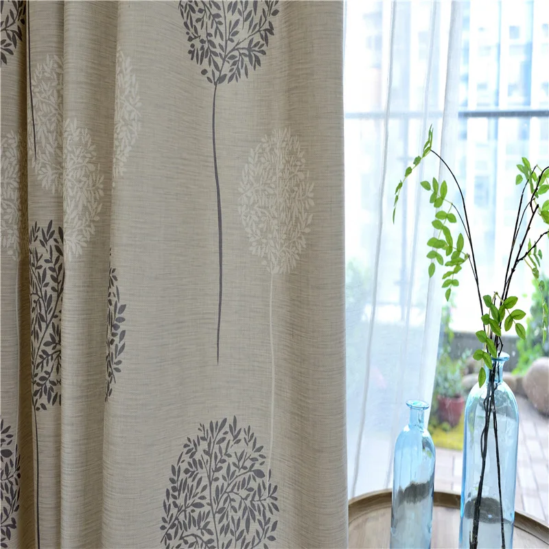 

Factory Direct Selling Curtains Modern Simple European Curtains Polyester Cotton Printing Curtains