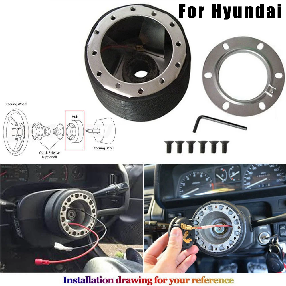 

For HYUNDAI Jdm 6 Bolt Hole Racing Steering Wheel Boss Kit Hub Adapter