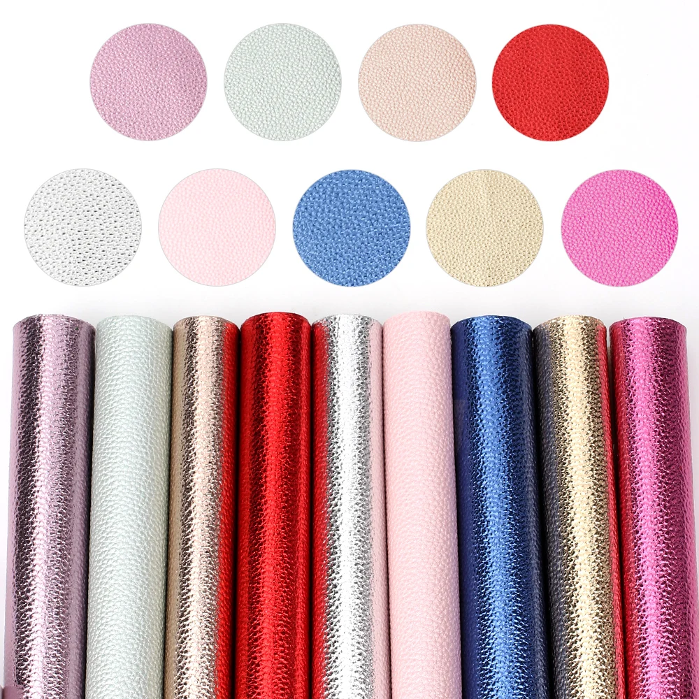 Ткань из искусственной кожи с узором Личи чистые цветные листы швейные Лоскутные