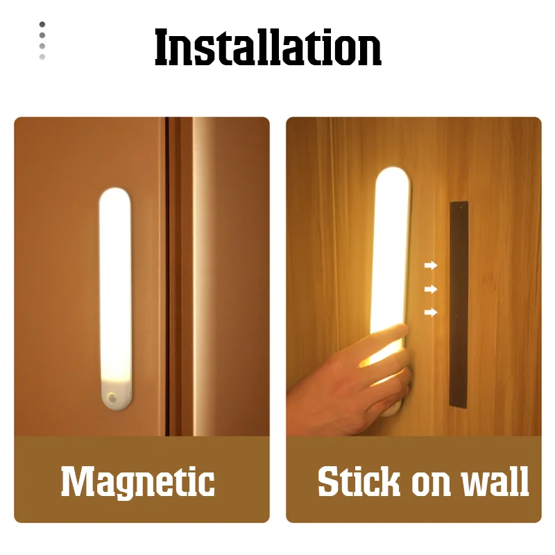 Индукционный ночник для шкафа Беспроводной светодиодный автоматический