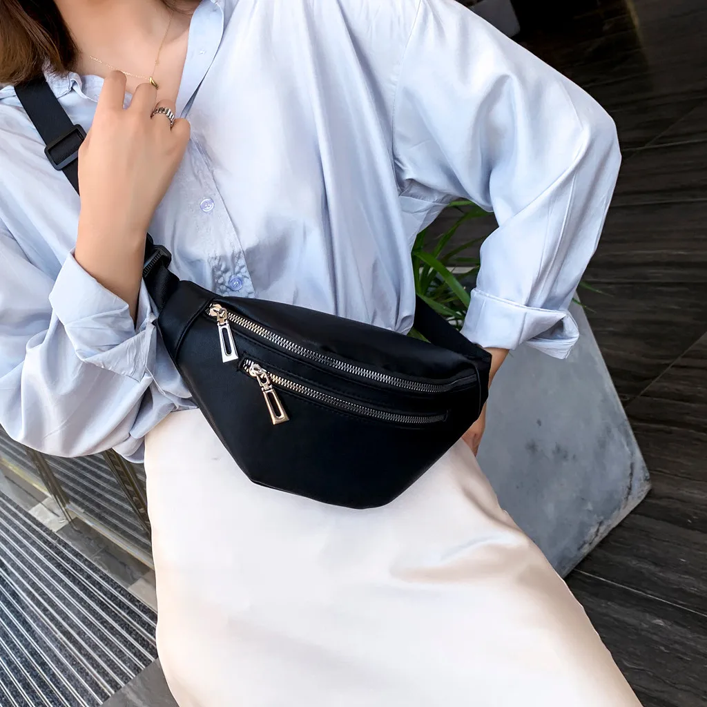 Унисекс модные сумки с двойной молнией кожаные через плечо сумка нагрудные Сумки