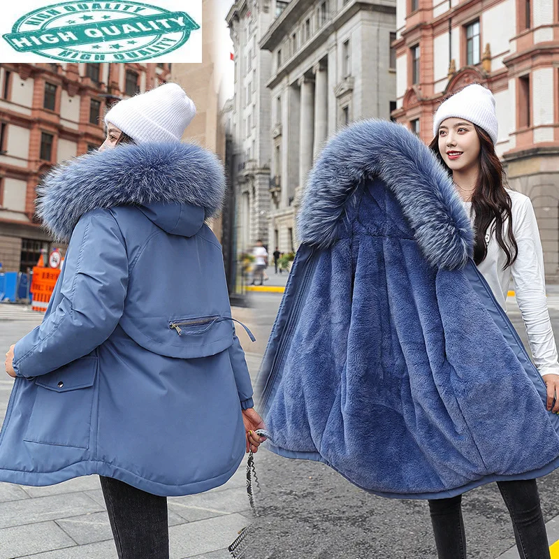 

Jacket Women's Winter Clothes Women Hooded Parkas Thick Womenswear Fur Collar Down Cotton Coat Mujer Chaqueta