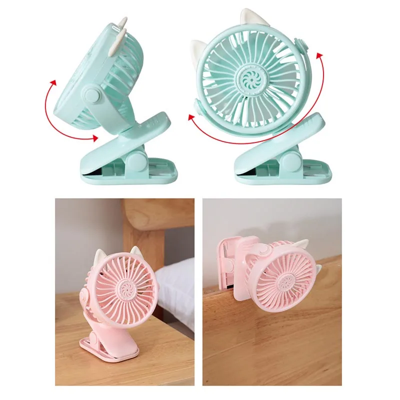 

Clip Type Mini Aromatherapy Fan USB Rechargeable 3 Speeds Rotatable Small Desk Fan BV789