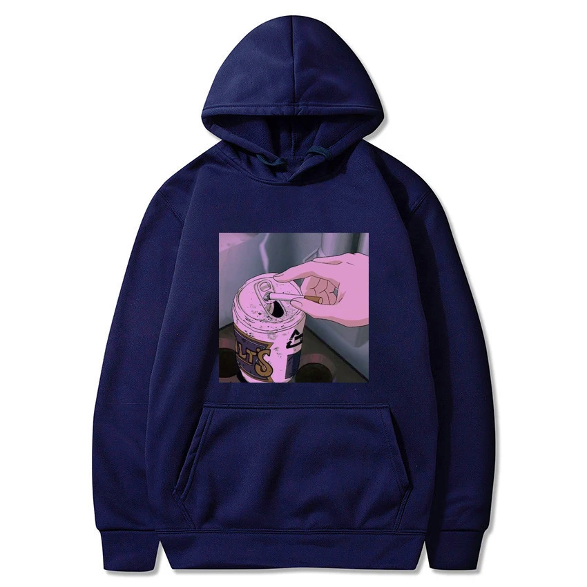 Толстовки с капюшоном с принтом «Sad Vapor wave» Забавный аниме принт унисекс Толстовка мужские толстовки мужские повседневные топы с капюшоном Harajuku уличная одежда