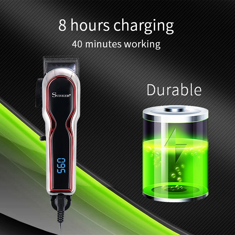 Профессиональная Беспроводная Машинка для стрижки волос мощный триммер мужчин