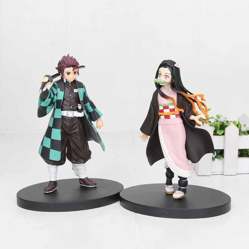 16 см аниме демон убийца Kimetsu no Yaiba Kamado Tanjirou Kamado Nezuko ПВХ фигурка модель воина Фигурки игрушки подарки