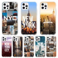 silicone case coque for iphone 13 pro max 11 12 pro xs max x xr 7 8 6 6s plus se 2020 new york collage back cover funda