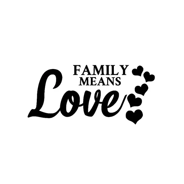 

14.7CM*6.9CM FAMILY MEANS LOVE Vinyl Car Sticker Decal Art Decor Black/Silver
