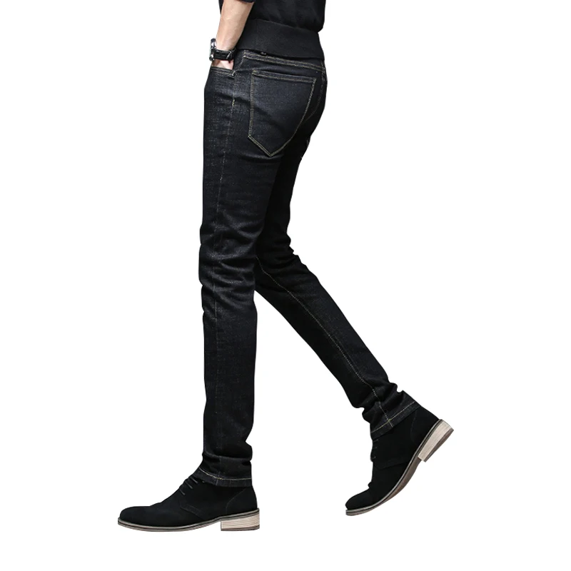 

Jeans For Men 2020 Autumn Business Casual Cotton Slim Elastic Stretch Denim Trousers Male Blue Black Classic Style Jeans Pants
