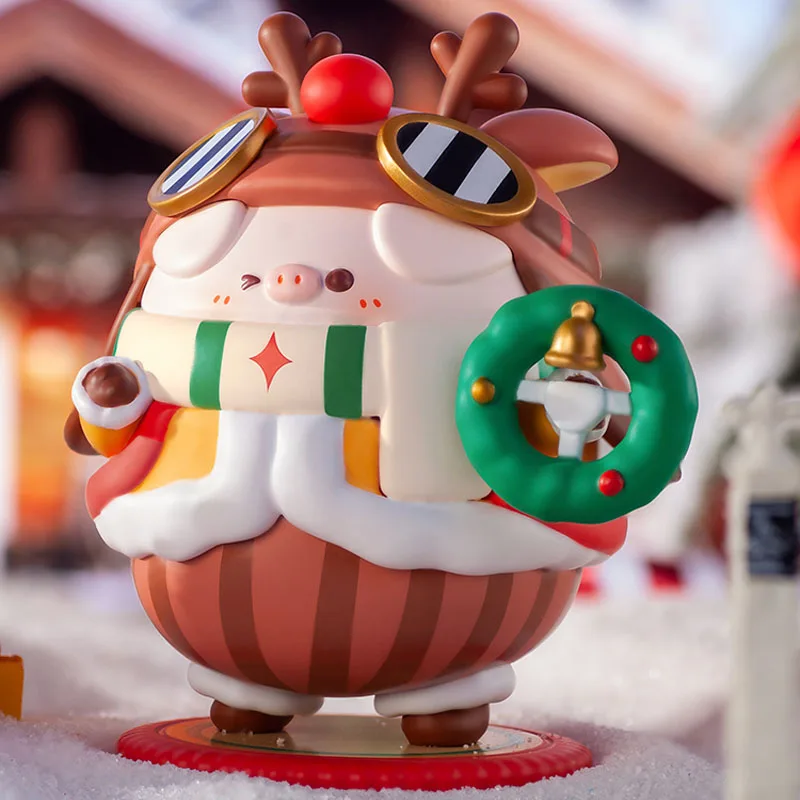 

Оригинальные игрушки Piko Pigy с надписью "Merry Christmas", матовая Милая модель свиньи, аниме экшн-фигурка, случайный сюрприз, мистическая коробка, кр...