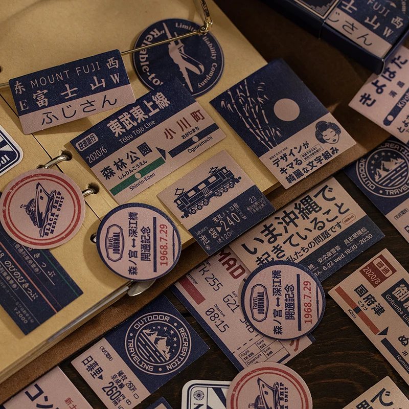 

40 Pcs Vintage Japanese Stickers Planner Stick Labels Diy Journal notebook Scrapbooking accessories Stationery Diary Decor