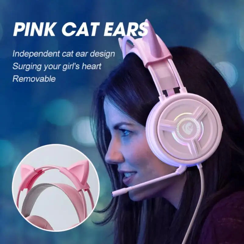 3.5mm Wired Headset PC Laptop With Microphones Cute Game Headphones Gaming Headsets Bass Stereo Over-Head Earphone Hot | Электроника