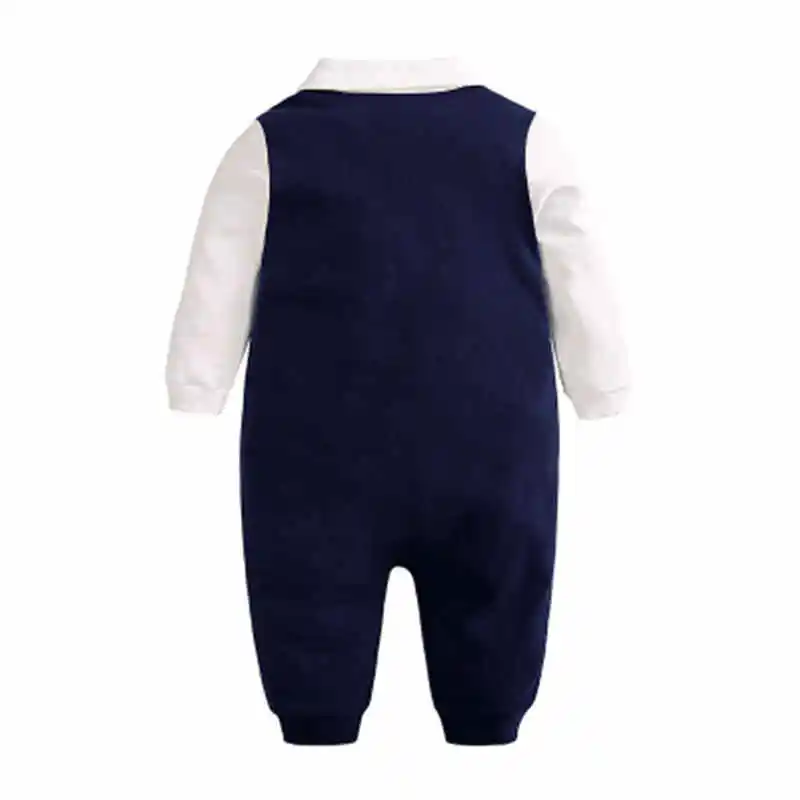Baby boy clothes full sleeve knitted cotton Kids clothing romper for gentleman jumpsuit 3-24M baby bodysuit rompers | Детская одежда и