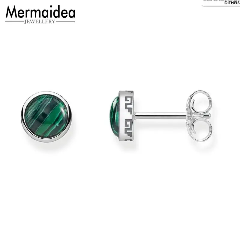 Зеленые Круглые серьги гвоздики новинка 2020 Модная бижутерия модный камень