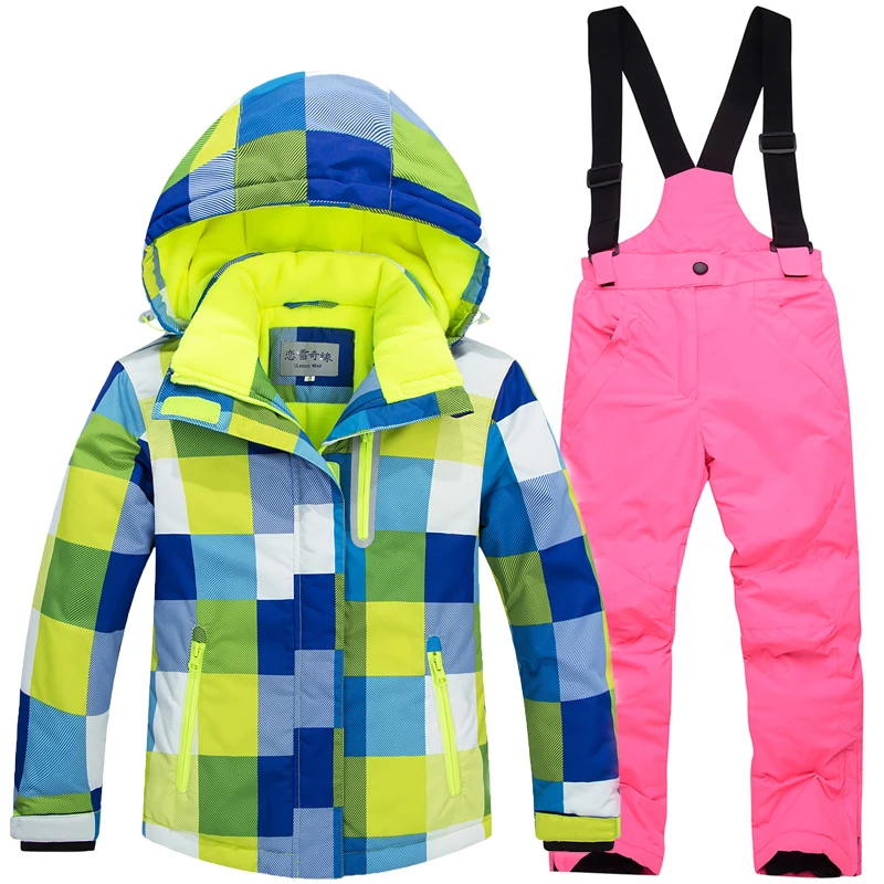 Новая детская Лыжная одежда, нижнее белье для мужчин и женщин, костюм для улицы, одноплатный, с двойной пластиной, водонепроницаемая, теплая, толстая спортивная одежда