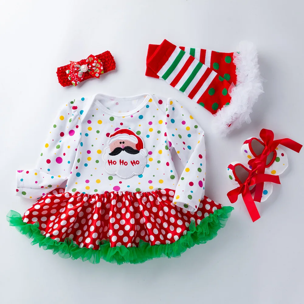 4Pcs Clothing Newborn Baby Clothes Christmas Girl Set Baby Clothes Girl Outfit My First For Newborns Girl One Year Birthday Girl