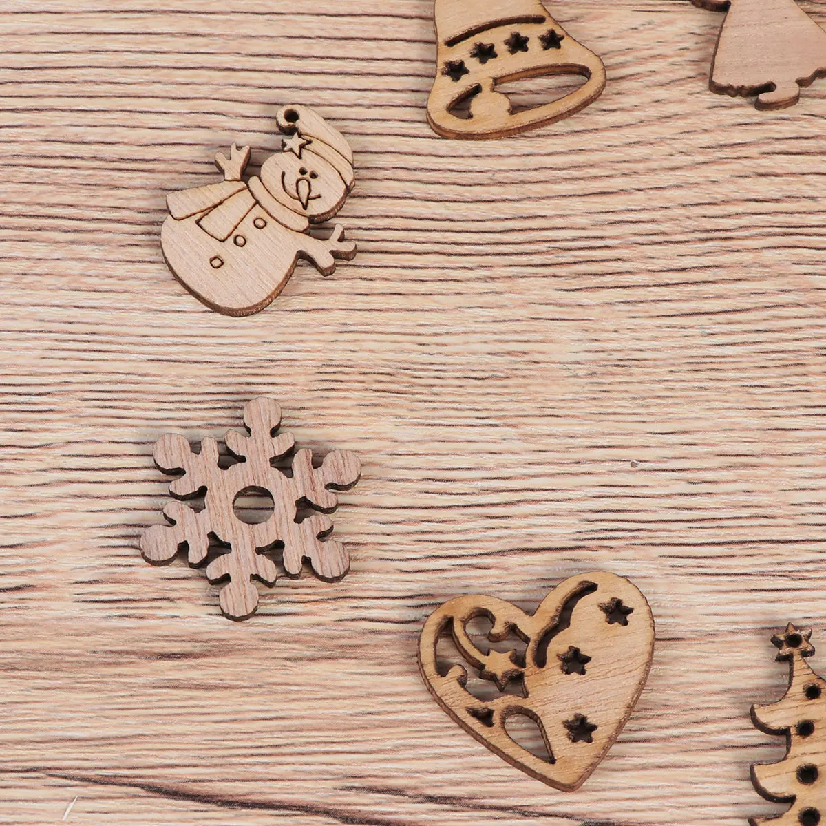 50 шт. деревянные детали Мультфильм Креативные DIY милые украшения Деревянный орнамент вырезы ремесло для украшения дома искусство Рождество