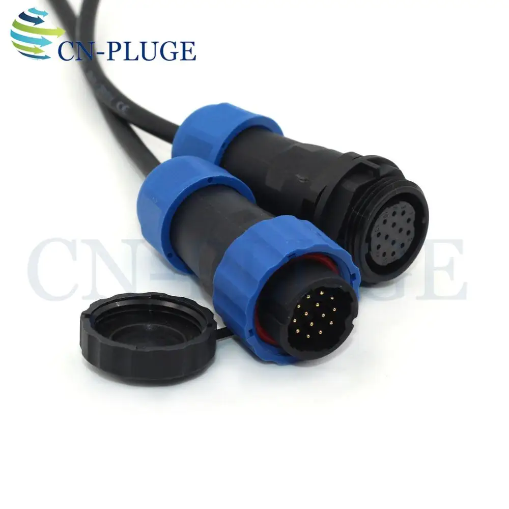 14-контактный разъем автомобильный водонепроницаемый типа SP20 штекер и гнездо