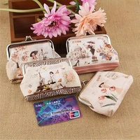 cartoon women cute coin purse leather character small wallet girls change pocket pouch portable keybags metal bar opening bag