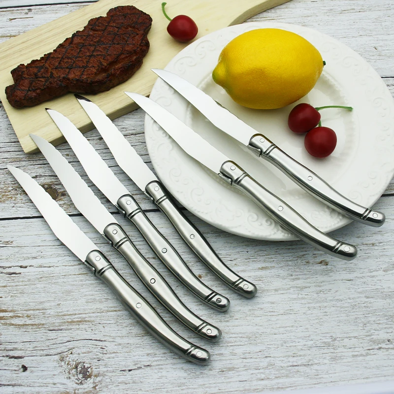 9 &quotНержавеющая сталь Laguiole стейк Ножи набор столовых ножей серебряные столовые