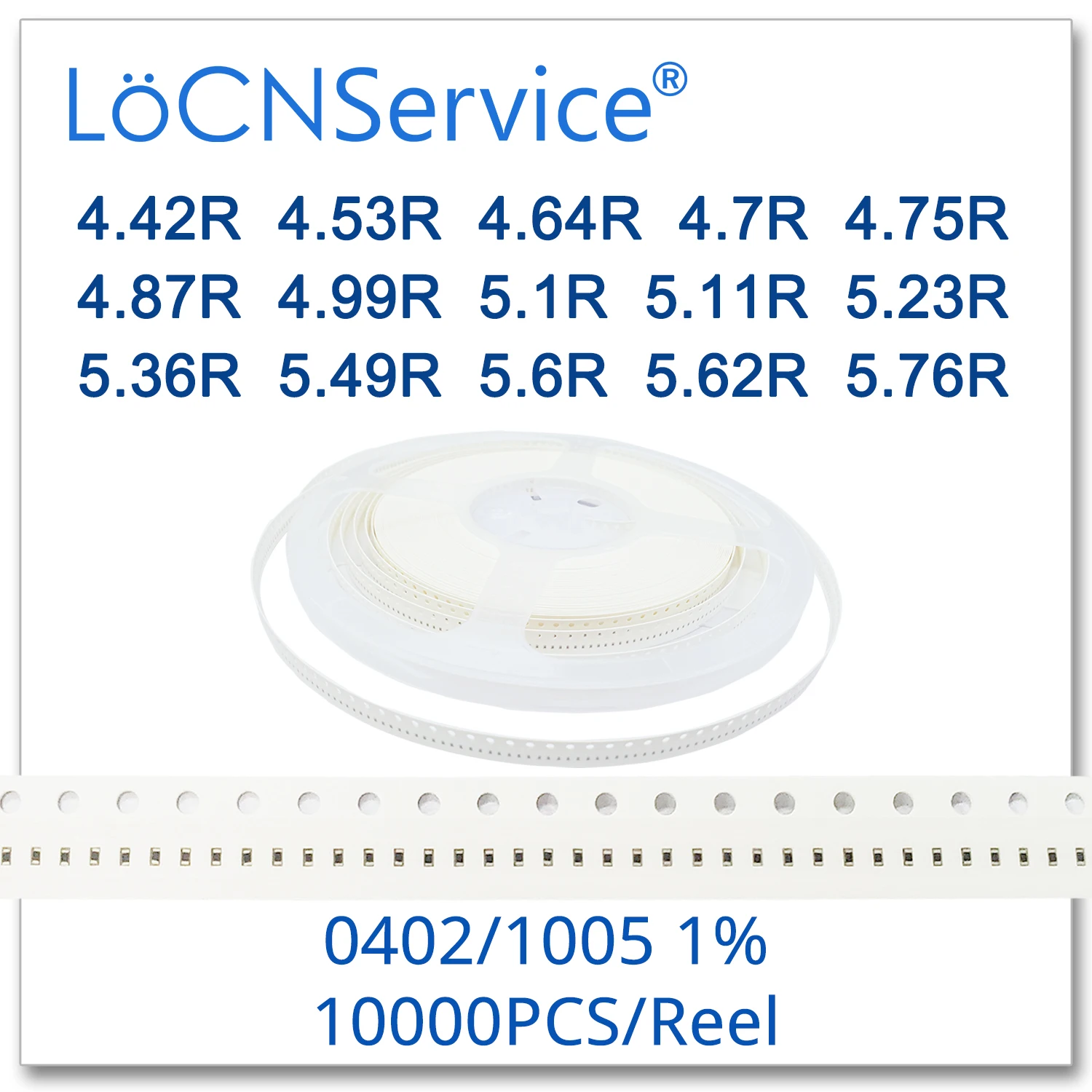 LoCNService 0402 1% 10000 шт. 4.42R 4.53R 4.64R 4.7R 4.75R 4.87R 4.99R 5.1R 5.11R 5.23R 5.36R 5.49R 5.6R 5.62R 5.76R 1005 Resisto|Запасные