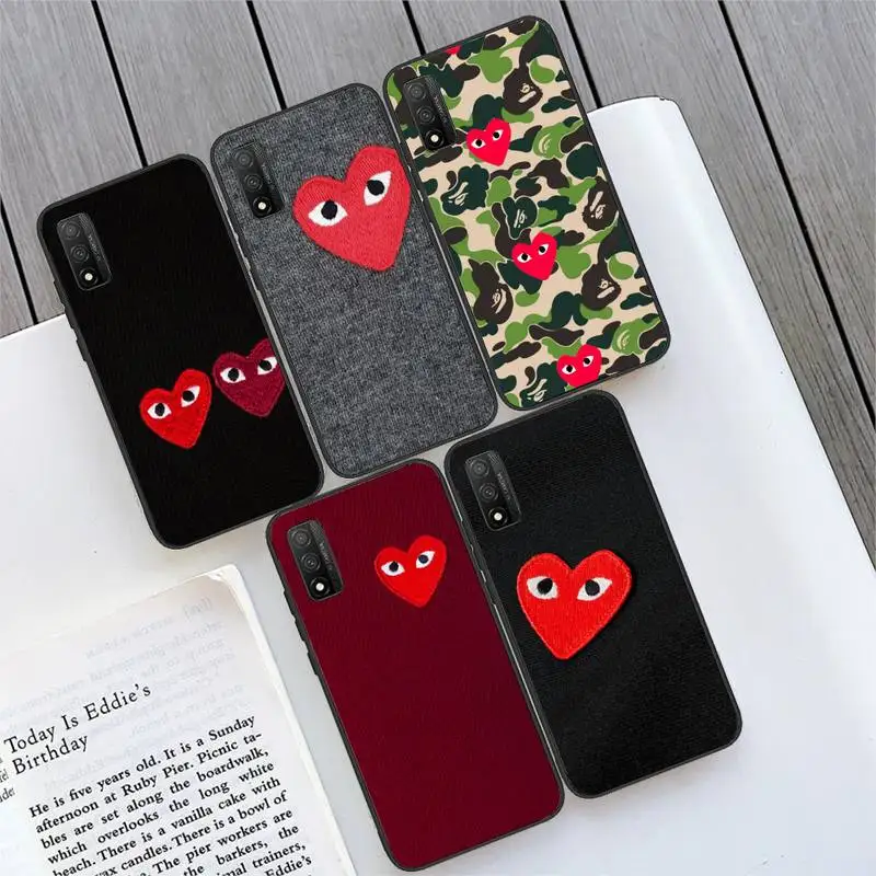 

PLAY Comme des Garcons Heart Phone Case For Huawei Mate 9 10 20 30 40 X Lite Pro Cover Fundas Coque