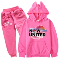 fashion now united better album hoodie kids clothes girls cat ears sweatshirts rose pants 2pcs sets baby boy birthday outfit
