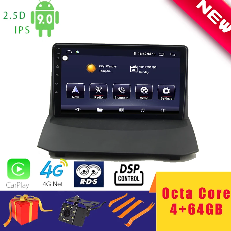 Автомобильный мультимедийный плеер 9 дюймов Android 10 0 стерео для Ford Fiesta 2009 ~ 2014