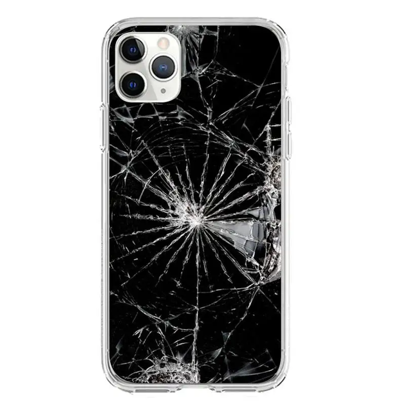 Чехол со сломанным стеклом для телефона Iphone 7 8 Plus X Xs Max Xr 11 12 13 Mini Pro SE2 прозрачный