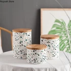 Каменная зернистая керамика воздухонепроницаемая банка, креативный кухонный инструмент для хранения, принадлежности для хранения, банка для сладостейукрашение для гостиной, дома