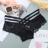 sexy panties women lace low rise solid sexy briefs female underwear cross strap temptation lingerie ladies g string thong
