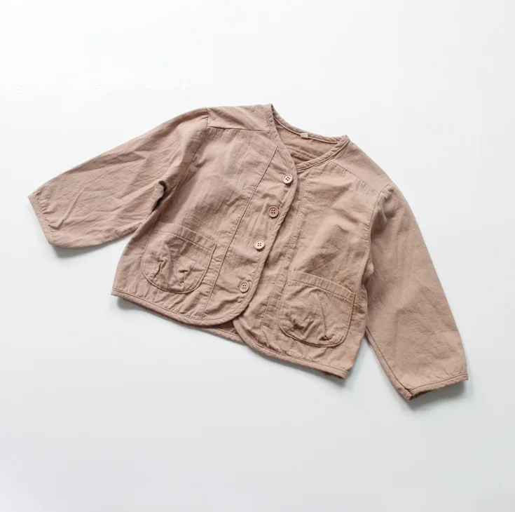 Куртка хлопковая льняная унисекс однотонная на осень |