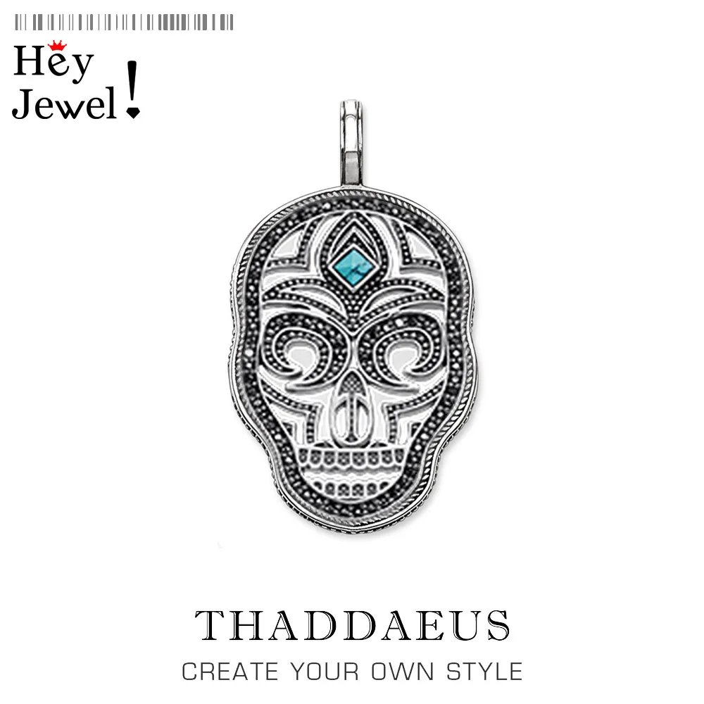 Кулон в виде черепа с синей ПАВЕ ювелирные изделия из серебра 2018 пробы