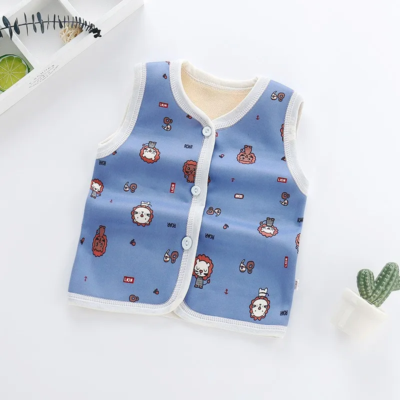 Жилет детский хлопковый осенний теплый для мальчиков 6-24 месяцев