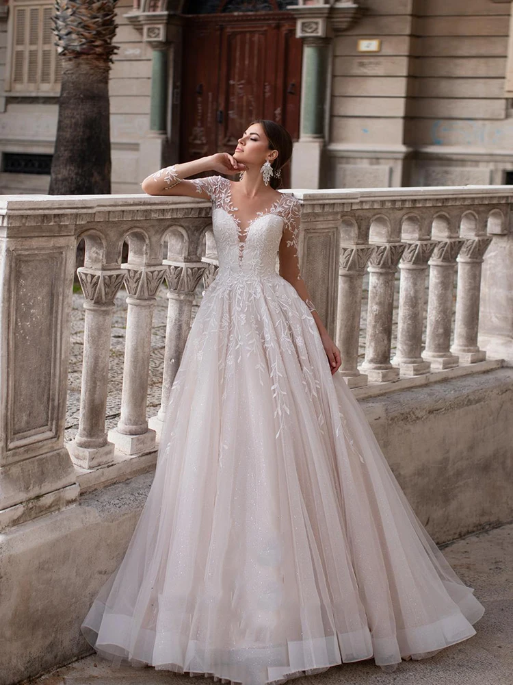 

Hi Shy Bride New simple wedding dress backless sleeveless design chiffon lace bride dresses princess dress plus size tailor-made