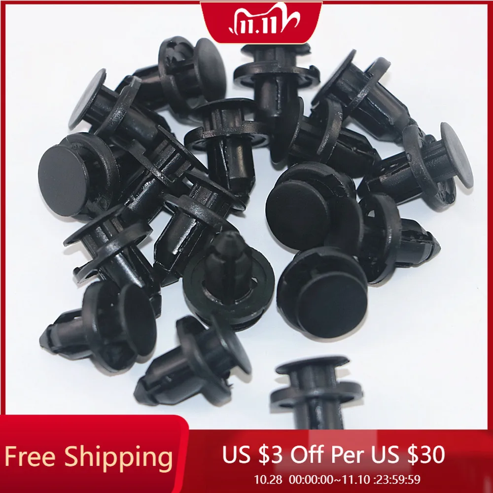 

50pcs 8mm Auto Fasteners Rivets Clips Car Bumper Door Panel Fender Liner Clips Retainer for Mitsubishi Honda Nissan