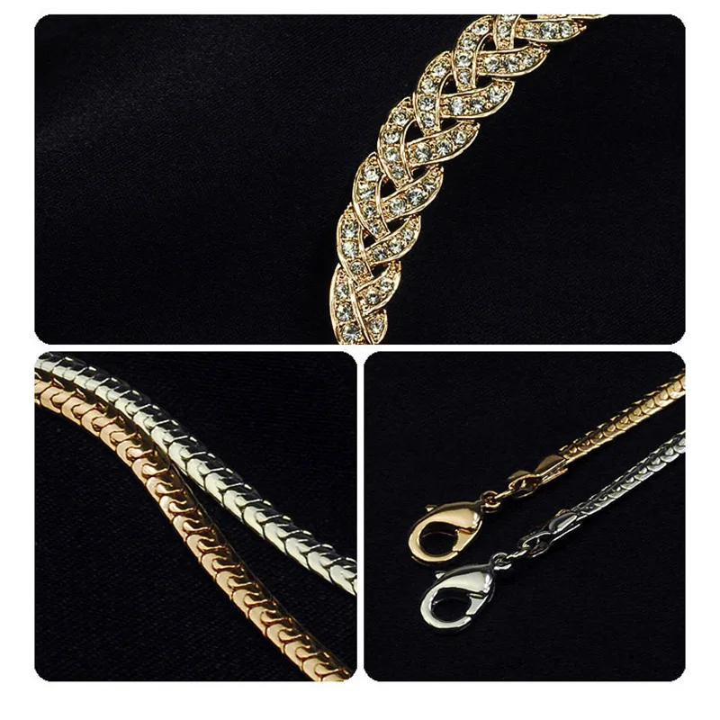 Плетеные украшения винтажное ожерелье полюсная цепочка змея со стразами