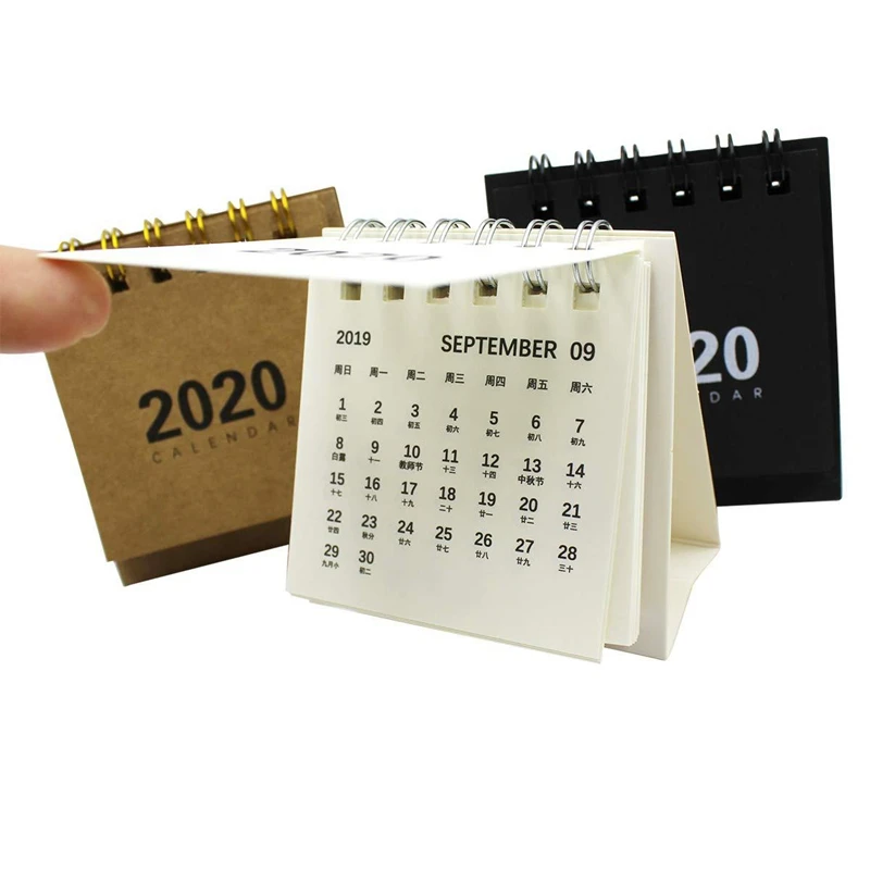 Новинка 2020 оригинальный Простой Настольный блокнот в виде спирали календарь из