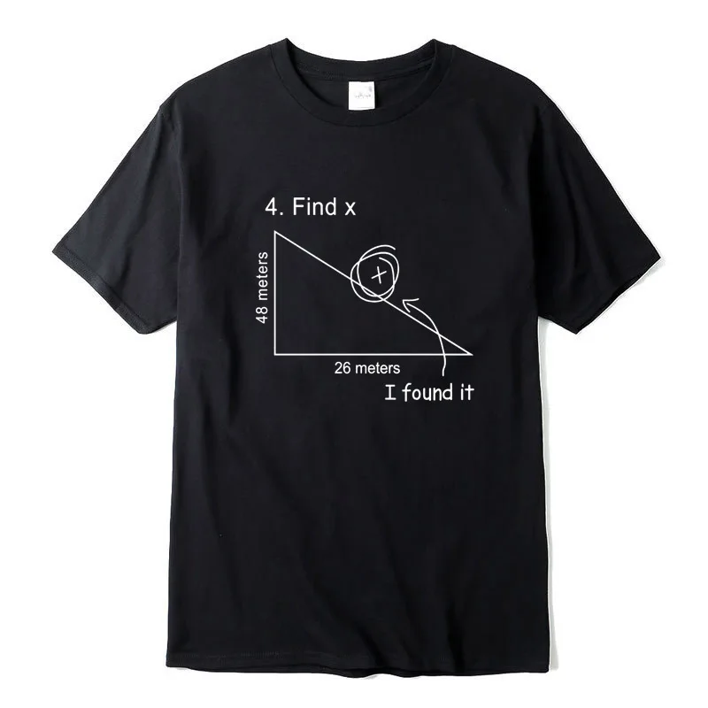 

XIN YI Men's T-shirt High quality 100% cotton short sleeve Mathematical geometry printed men tshirt o-neck cool loose T-shirt