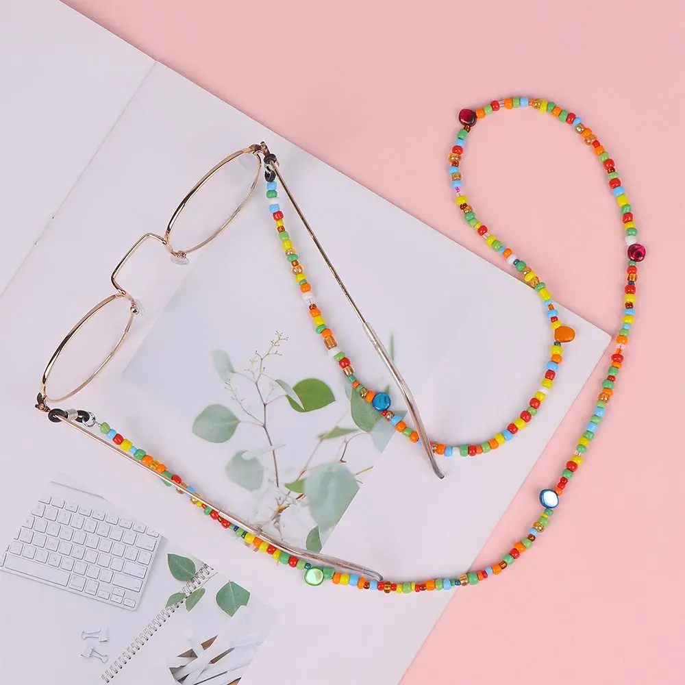 Модные женские стеклянные бисерные солнечные очки с цепочкой для чтения цепочка