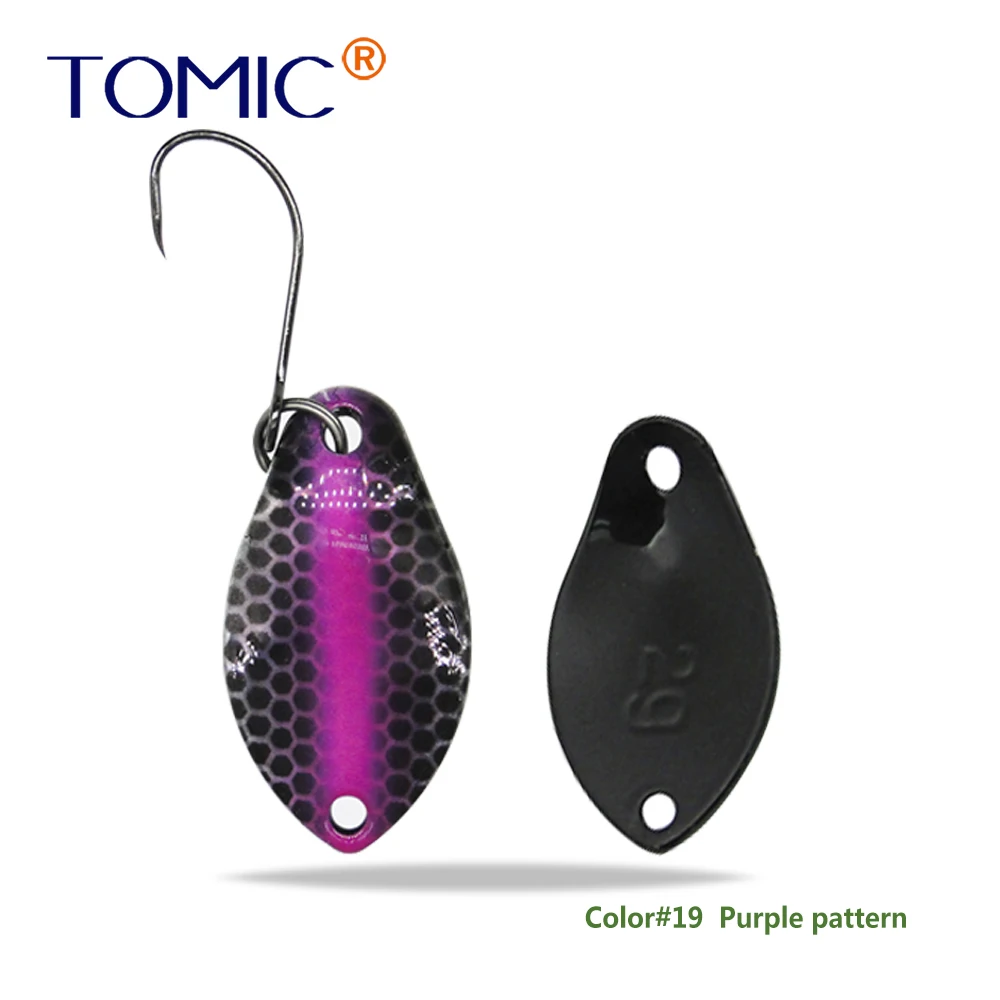 purple pattern Томик 2 г микро рыболовные приманки латунные форели ложки металлические приманки воблер форель зона pesca Спиннер приманка - Цвет: purple pattern