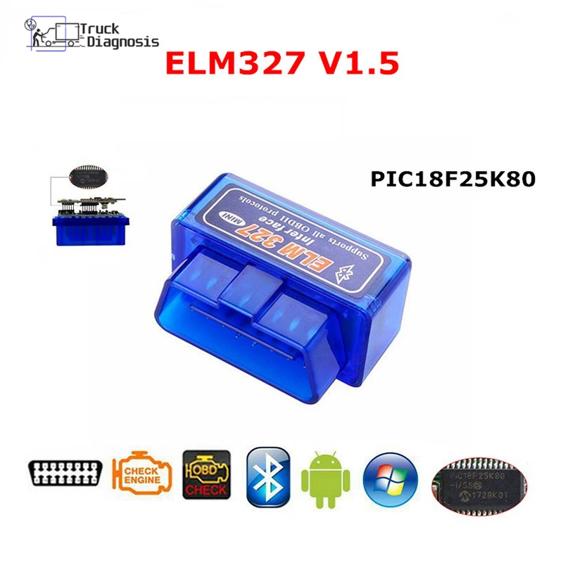 ELM327 V1.5 Bluetooth многоцветные OBD OBD2 авто считыватель кодов автомобили сканер