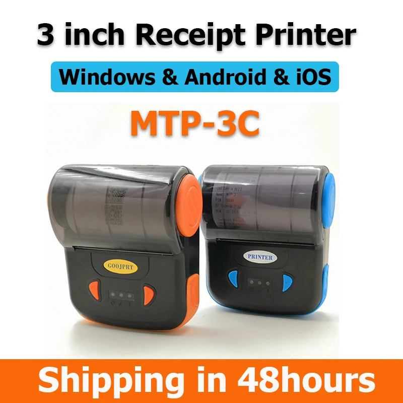 

80mm Portable Mini Printer Bluetooth-Compatible With Phone & Computer Wireless Mobile Phone Thermal Printer For POS Bill