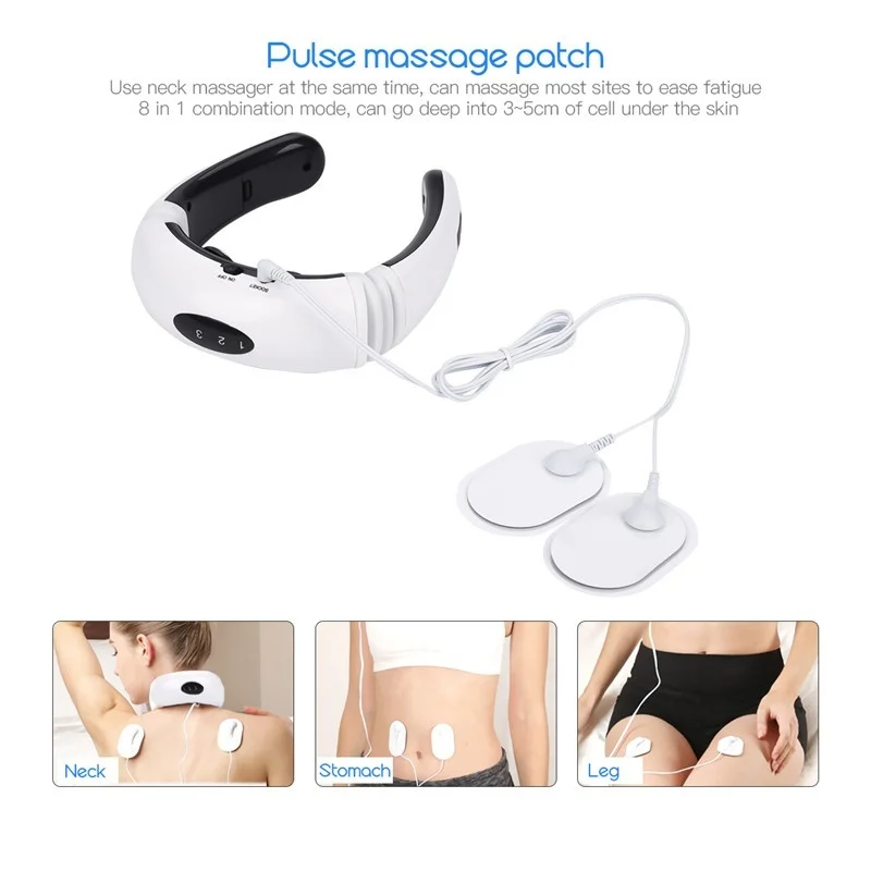 

Electric Pulse Neck Massager Far Infrared Heating Cervical Relaxing Back Shoulder Massage Device Pain Relief Health Care Tool
