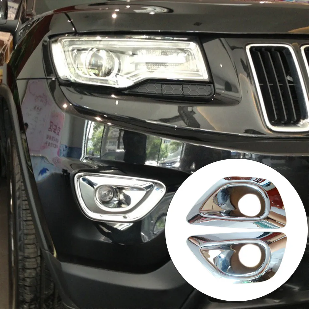 

2pcs/Set Cover Front Fog Lamp Fog Lamp Frame For Jeep 14~18 Grand Cherokee
