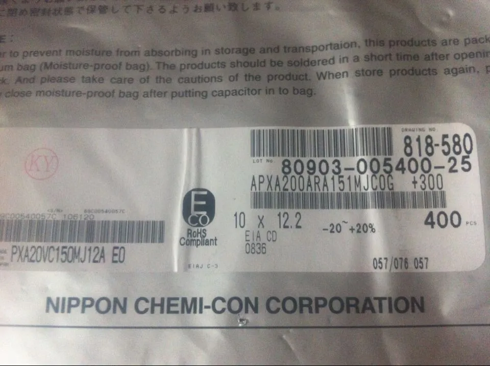 

20v150uf 10*12 PXA patch solid-state capacitors APXA200ARA151MJC0G