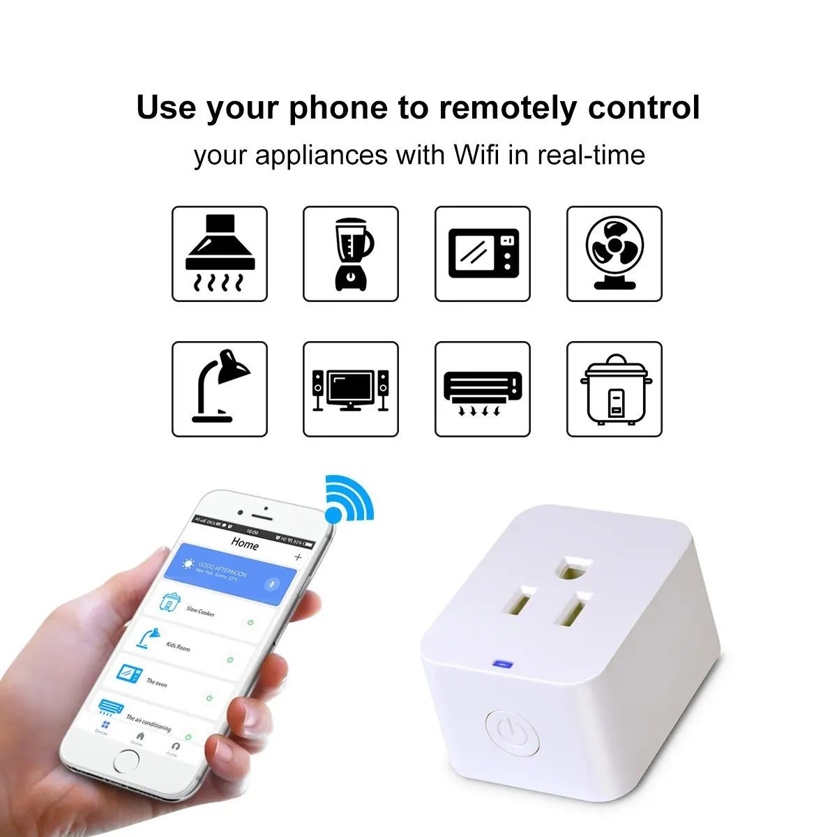 Wifi смарт Мощность США штекер розетка мини переключатель Беспроводной приложение