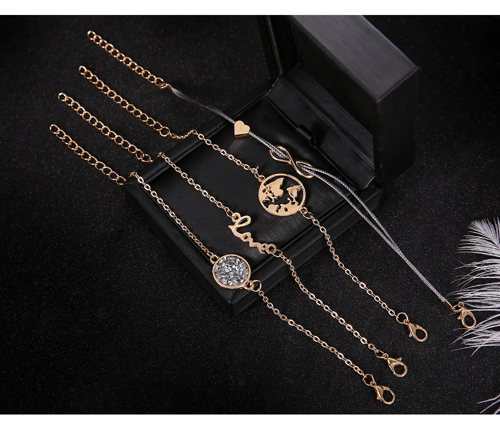 5 шт./компл. панк-черепаха карта сердце буквы любовь хрустальные бусины