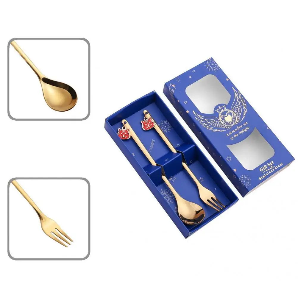 

High Quality Dessert Spoon Reusable Creative Design New Year Stirring Spoon Fork Coffee Spoon Coffee Spoon